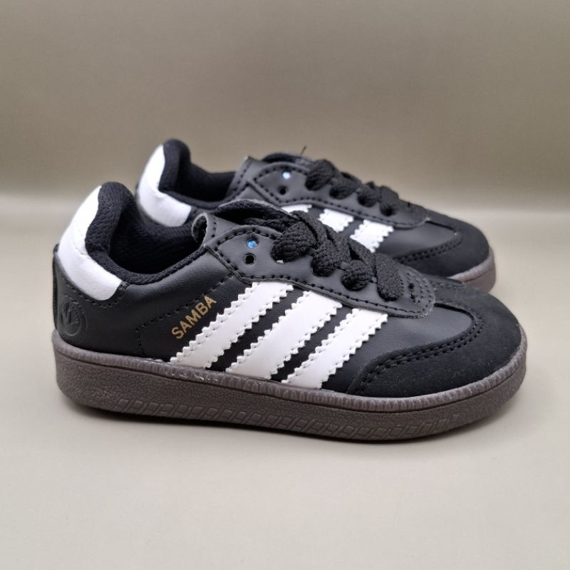Sepatu Anak Adidas Samba Black White Tali 21-35