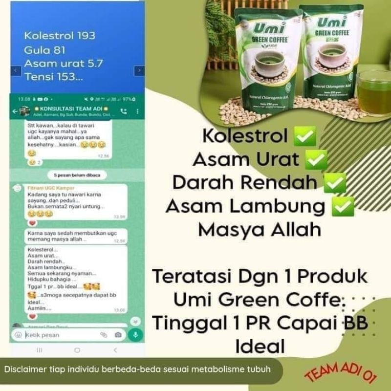 

KOPI HIJAU UMI GREEN COFFEE SOLUSI KOLESTEROL