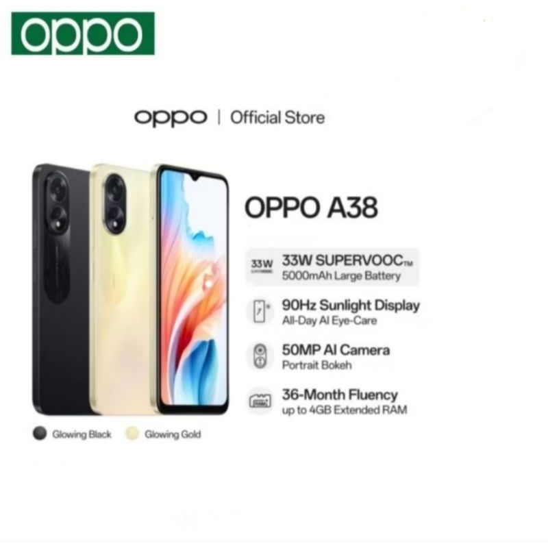 Oppo A38 4G 6/128 Baru Segel Original Garansi Resmi Oppo