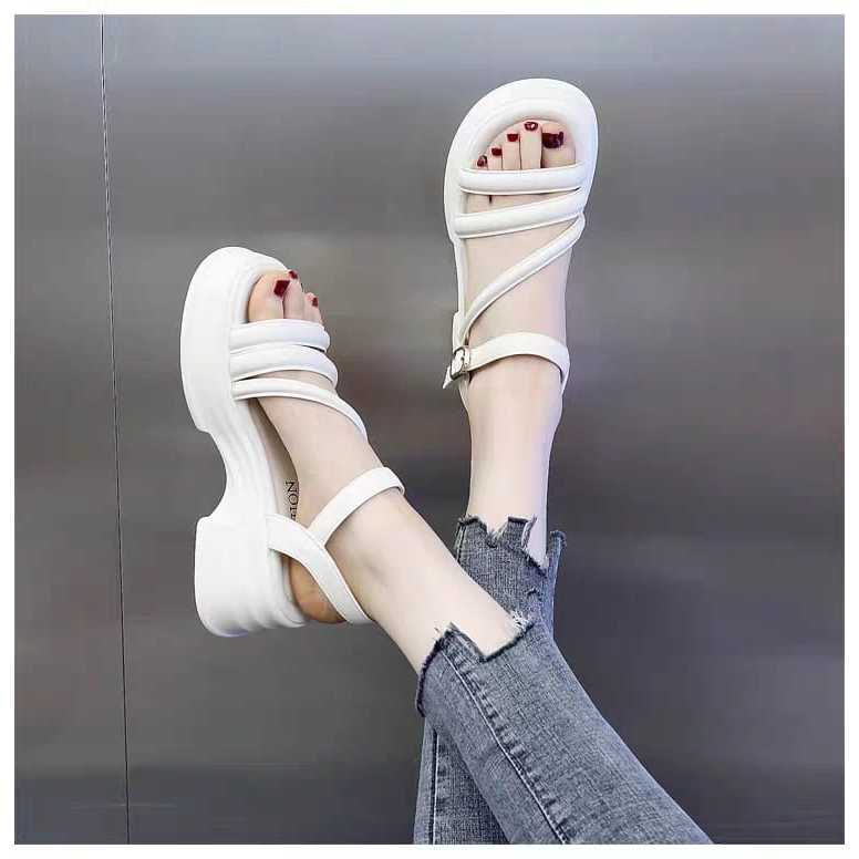 sandal wedges wanita strap sandal cewek korea style wedges sandal tali wedges fashion hits