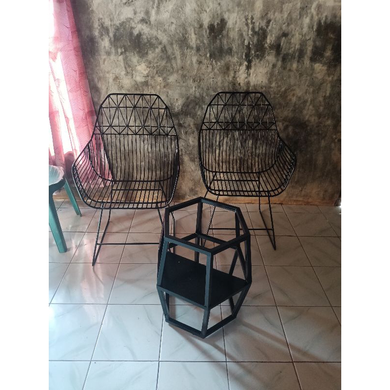 SET KURSI TERAS INDUSTRIAL METAL SET KURSI TERAS BESI SOLID