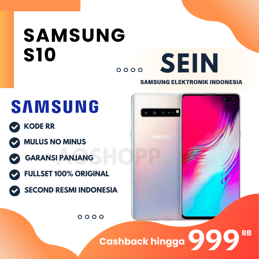 samsung s10 128GB | SEIN RESMI | RAM 8GB Second - Bekas - Fullset - Original 100% Mulus Snapdragon 8