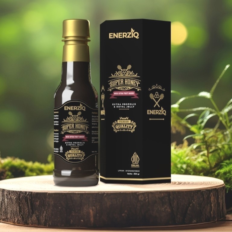

ENERZIQ SUPER HONEY, MADU HITAM MAHONI PREMIUM 350GRAM, DILENGKAPI PROPOLIS & ROYAL JELLY
