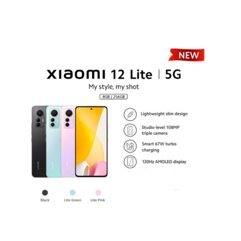 HP XIAOMI 12 LITE 5G 8/256 GB - XIOMI 12 LITE 5G RAM 8GB ROM 256GB RESMI