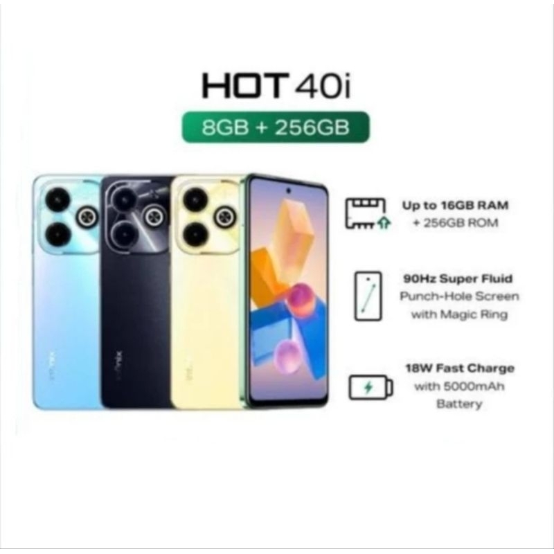 HP INFINIX HOT 40I RAM 8/256GB - INFINIX HOT 40 I RAM 8GB ROM 256GB GARANSI RESMI