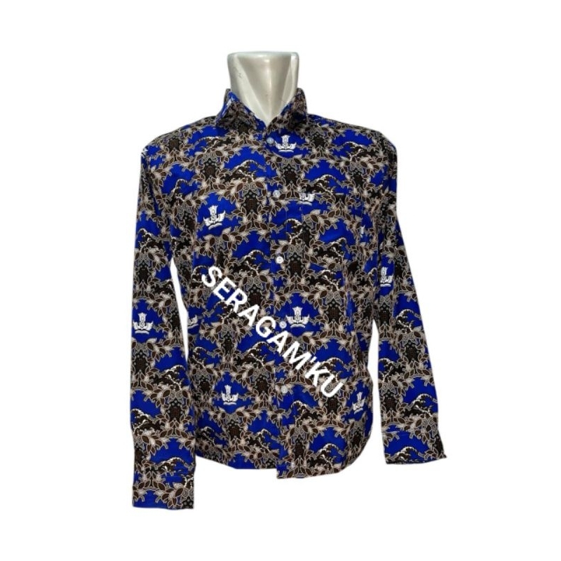 SERAGAM BATIK SEKOLAH SMP BIRU/motif Penyu Biru