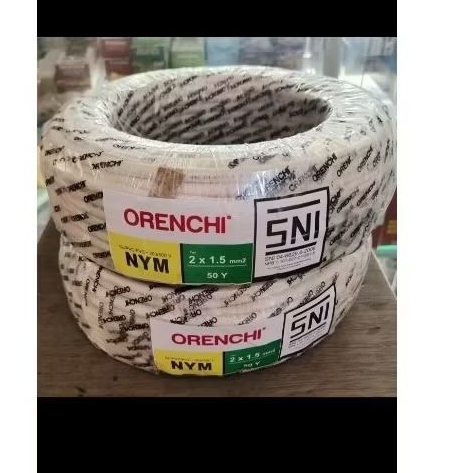 Kabel Listrik NYM 2x1.5 SNI Tembaga Murni 50 Yard 2x1.5mm