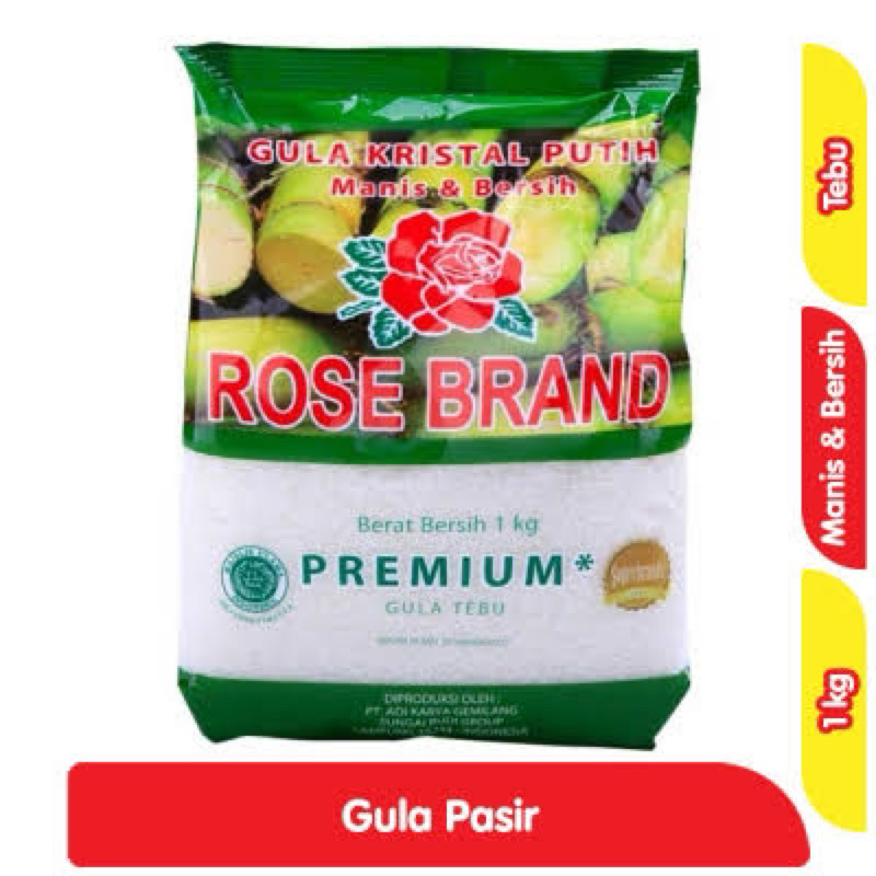 

Rose Brand Gula Pasir Tebu Kuning & Kristal 1kg