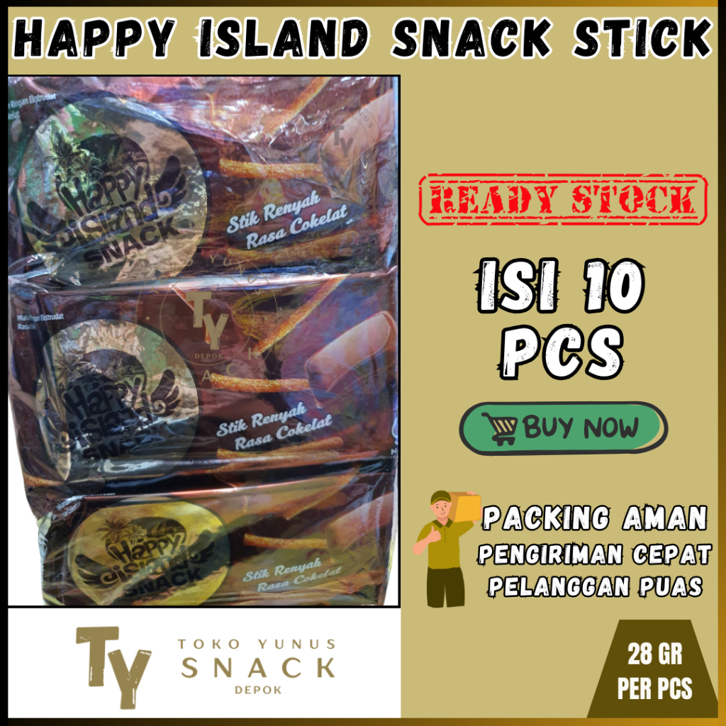 

HAPPY ISLAND SNACK STICK CHOCOLATE ISI 10PCS @28GR