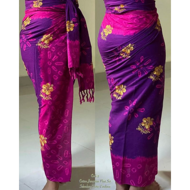 KAMEN LEMBARAN KATUN ENDEK JUMPUTAN TRETES set SELENDANG