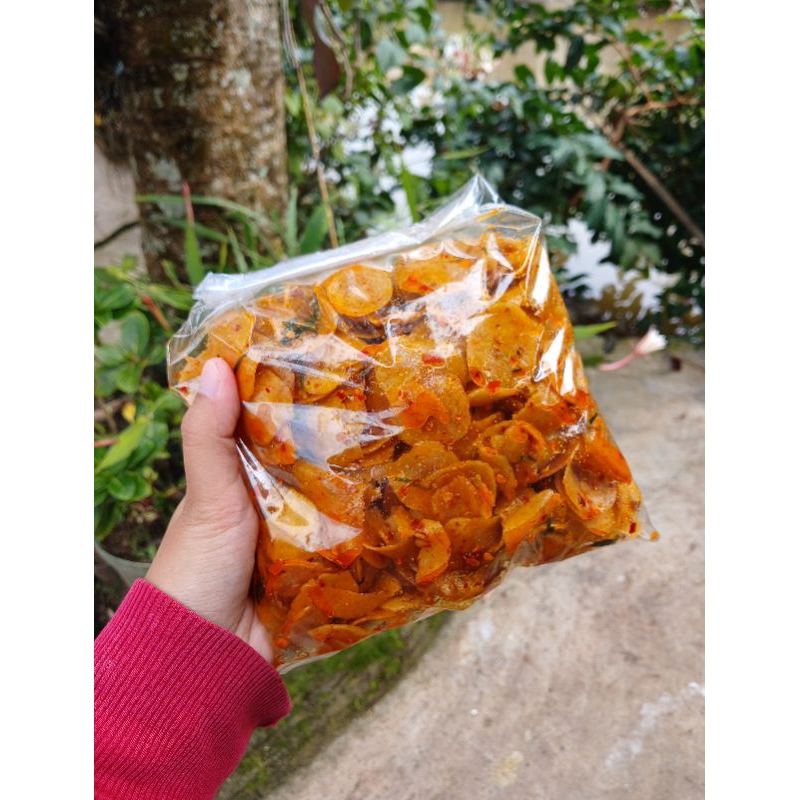 

Moring Pedas 250gr | cimoi snack | MORING PEDAS DAUN JERUK GURIH | Cimol Kering