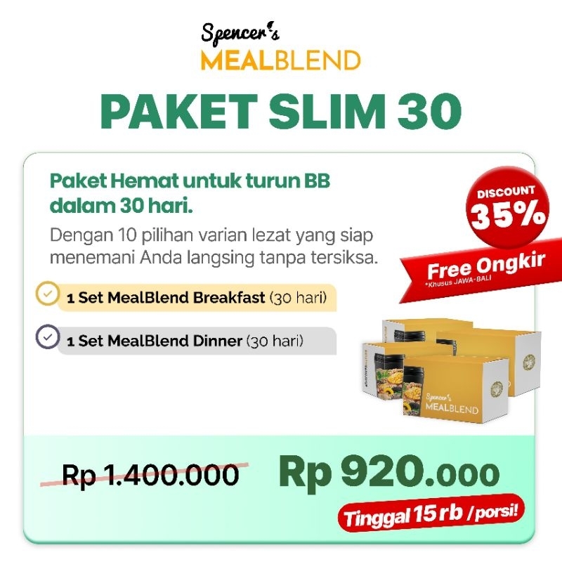 

SuperFood - Multigrain SPENCERs MEALBLEND - MEAL REPLACEMENT Solusi Langsing Alami