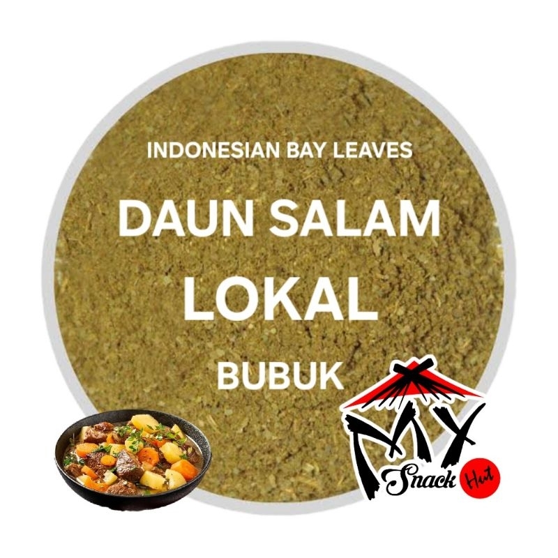 

DAUN SALAM LOKAL BUBUK 100GR DRIED DRY INDONESIAN BAY LEAF LEAVES POWDER GROUND SUP SEMUR NASI LIWET