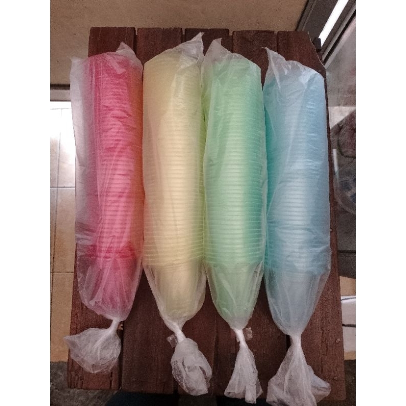 Cup Ulir 120ml isi 50 pcs warna-warni Gelas Ulir Es Krim Gelas Jasuke Cup Jasuke