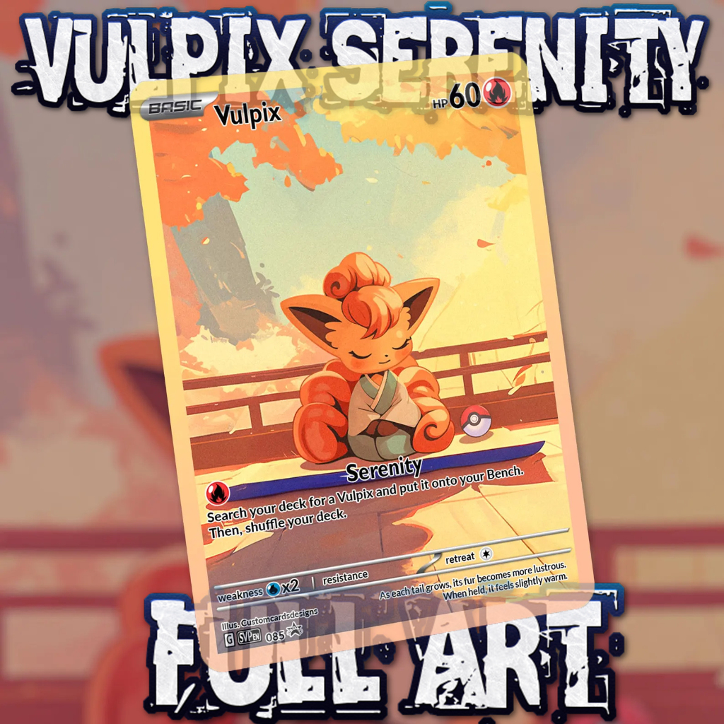 KARTU POKEMON TCG HOLOGRAM ENGLISH VERSION FULL ART - VULPIX SERENITY