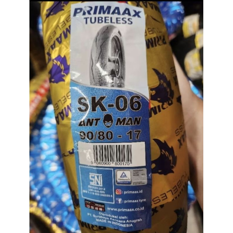 BAN PRIMAX SK06 90/80-17 TUBLES/BAN DEPAN NEW VIXON/BAN BELAKANG SATRIA FU/BAN DONAT BELAKANG SUPRA 