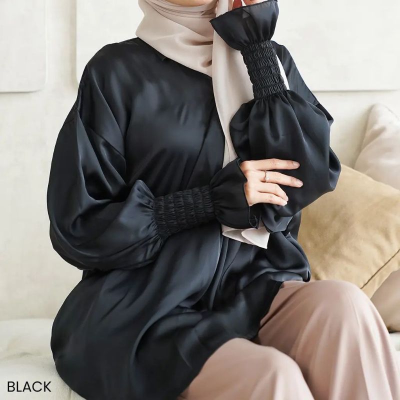 Blouse Syafira Satin Lengan Panjang | Blouse Wanita