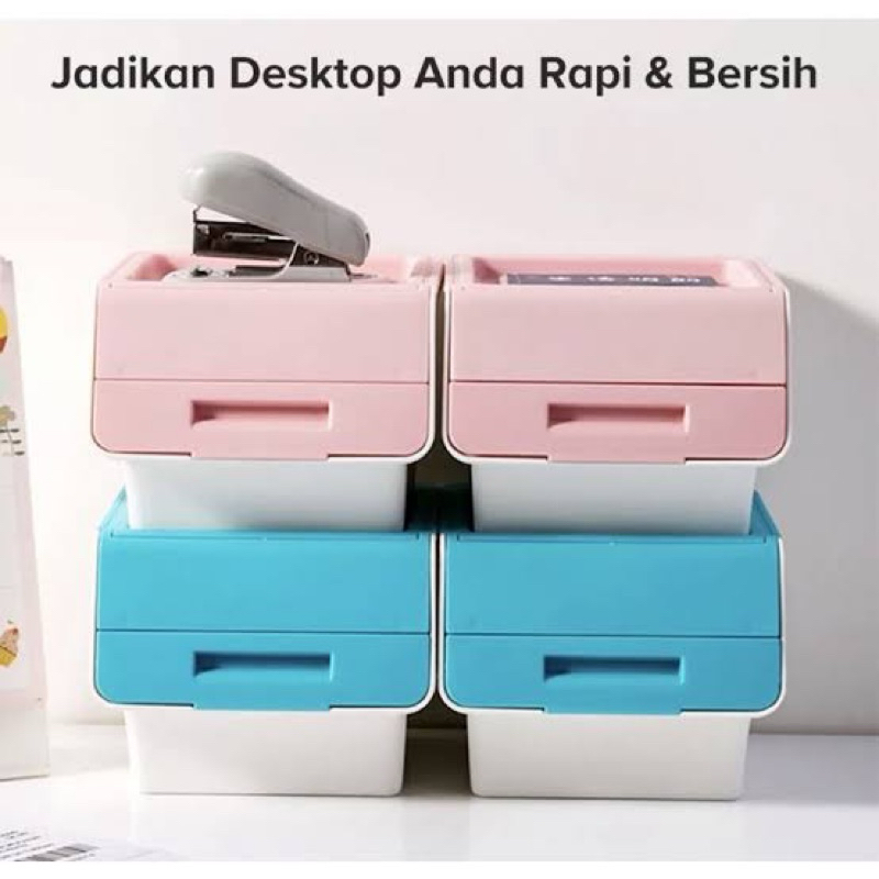 MINISO STORAGE BOX KOTAK PENYIMPANAN BLUE