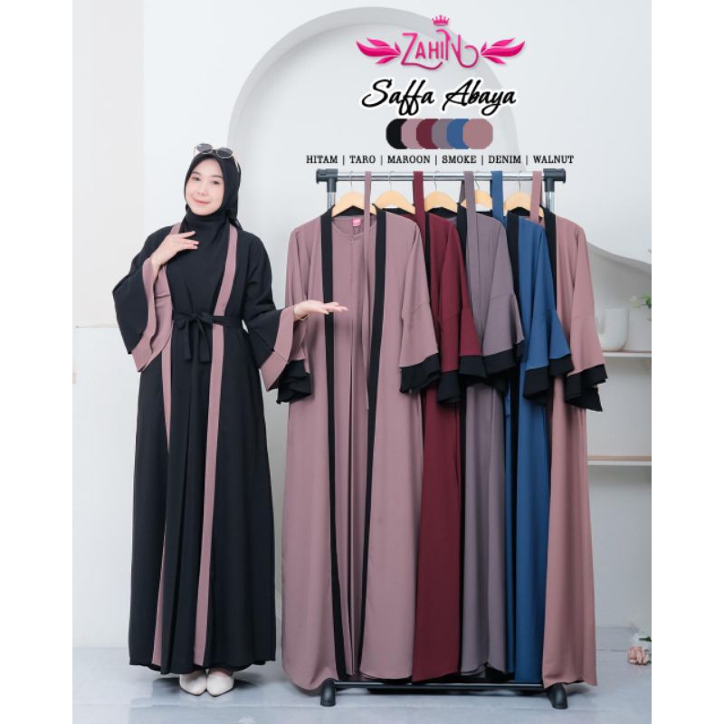 HAURA SAFFA Abaya Set Outer Bahan Sabrina ORI by Zahin/ Saffa Abaya Ory Zahin/ Haura Abaya by Zahin/