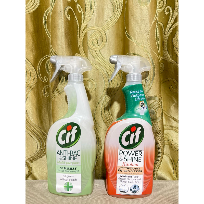 Cif Spray Pembersih Serbaguna | Anti-Bac & Shine + Power & Shine Kitchen Cleaner 700ml
