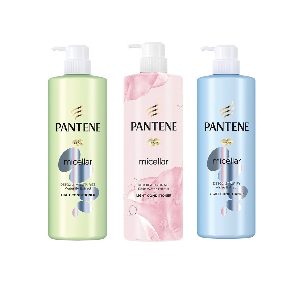 PANTENE MICELLAR  Rose Water / Purify Detox Shampoo Shampo /   Detox & Moisturizer / Conditioner Kon