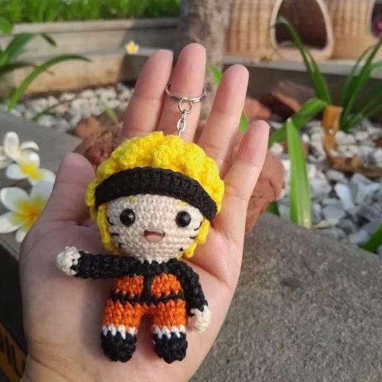 Gantungan Kunci rajut AMIGURUMI Naruto