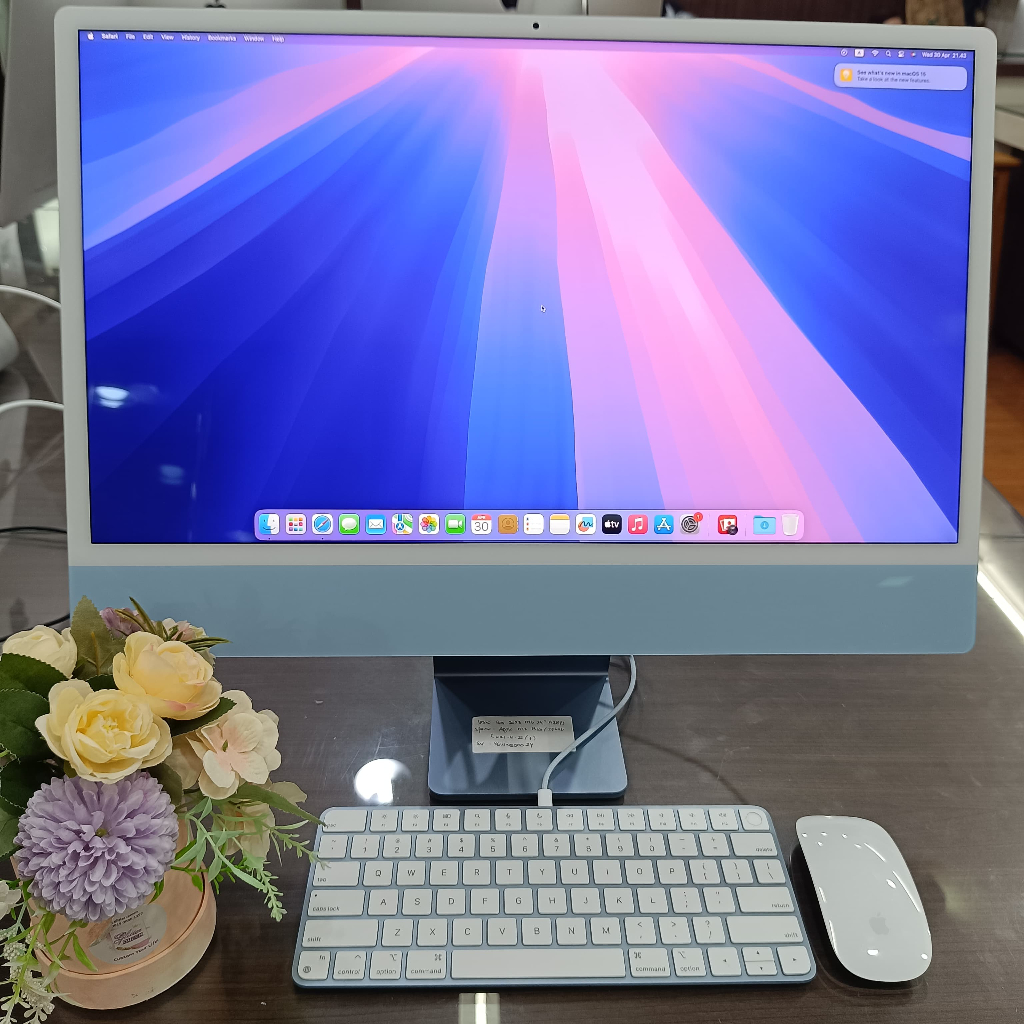 Imac 24-Inch 2023 Chip Apple M3 Memory 8GB Storage 256GB (8-core CPU/10-core GPU) Second with Keyboa