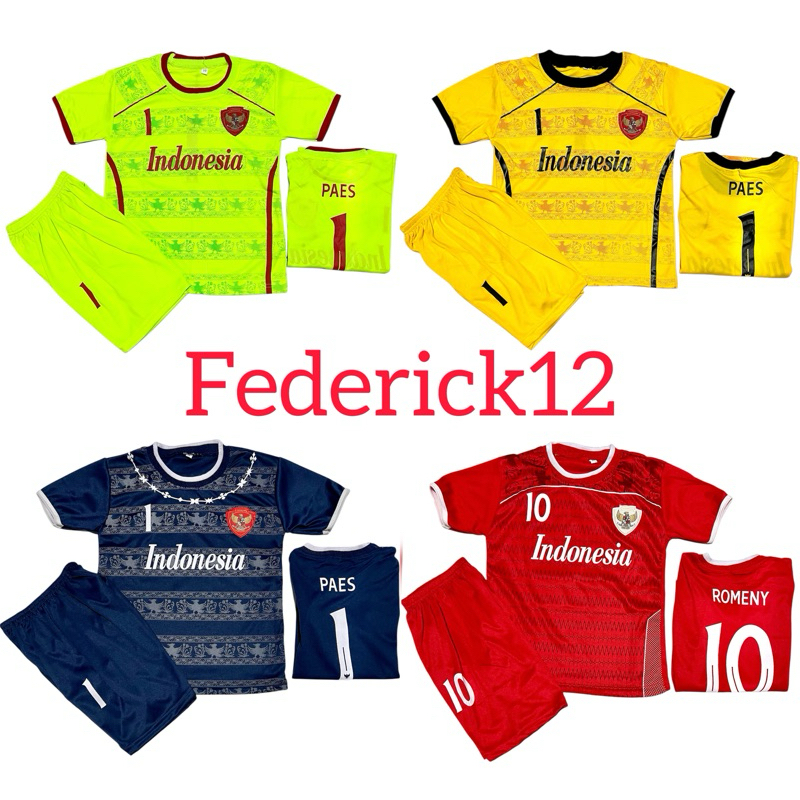 JERSEY BAJU BOLA ANAK KIPER TIMNAS INDONESIA TERBARU/STELAN BAJU BOLA ANAK TIMNAS INDONESIA TETMURAH