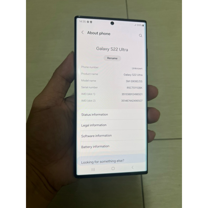 samsung galaxy s22 ultra 5g 12/512gb ex inter bekas no cukai