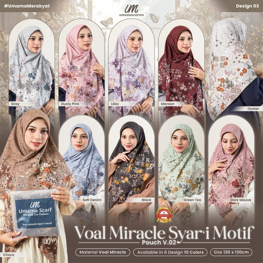 Gerai Rabbani/Hijab Segi Empat Motif Syari