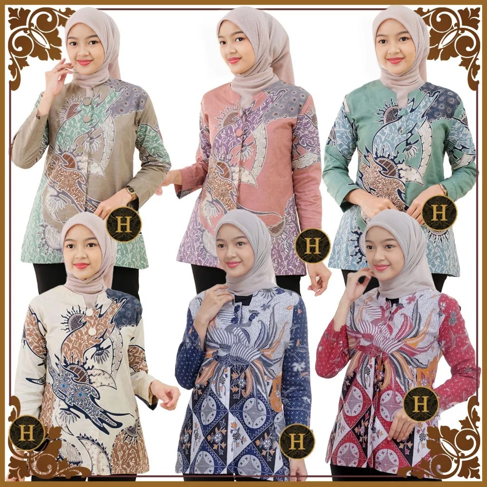 Blus / Kemeja Batik Anak Perempuan Cewek Lengan Panjang SD SMP Remaja Motif Baru (25-30) 12-15 Tahun