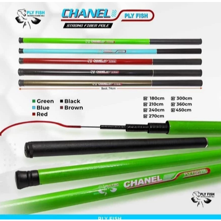 Joran Tegek Fiber Carbon PLY FISH CHANEL Carbon 180/210/240/270/300/360/450 cm