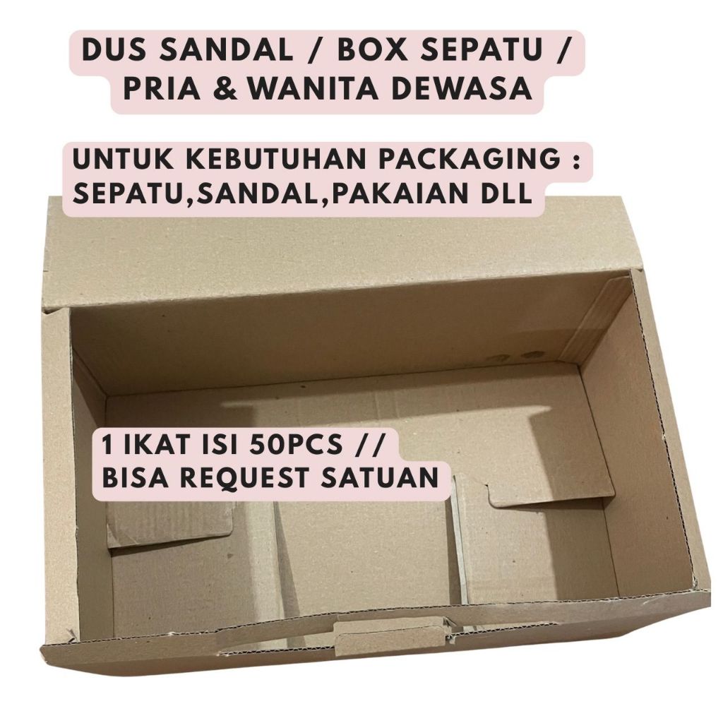 

Dus Box Sepatu untuk Pakaian dan Sandal, Isi 50pcs bisa Ecer - Kemasan Sepatu Terbaik