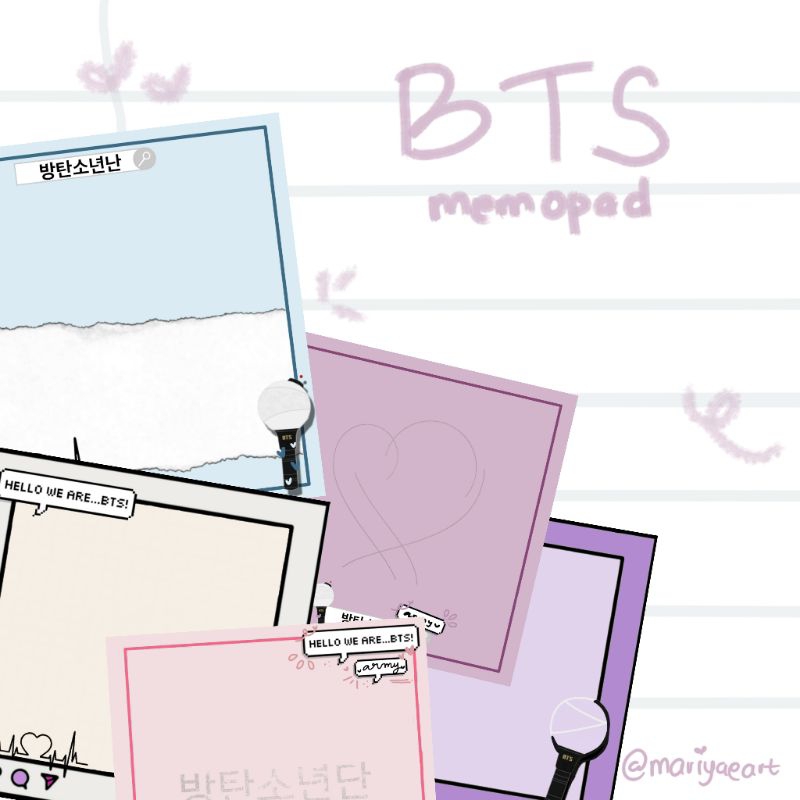 

BTS memo sheet notepad memopad notes buku catatan sticky note agenda diary by mariyaeart