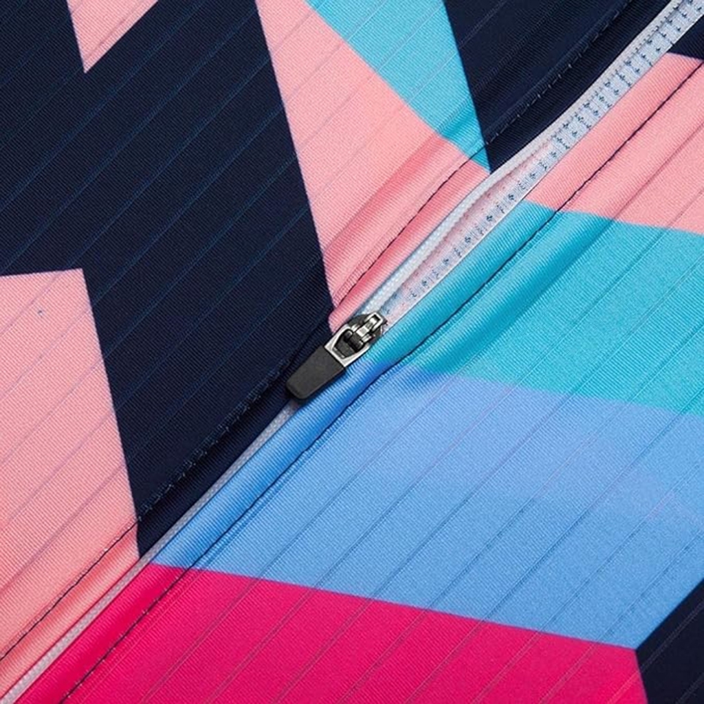 New Setelan Jersey Sepeda Wanita Blue Mozaic Celana Bib Women Cycling Jersey Set