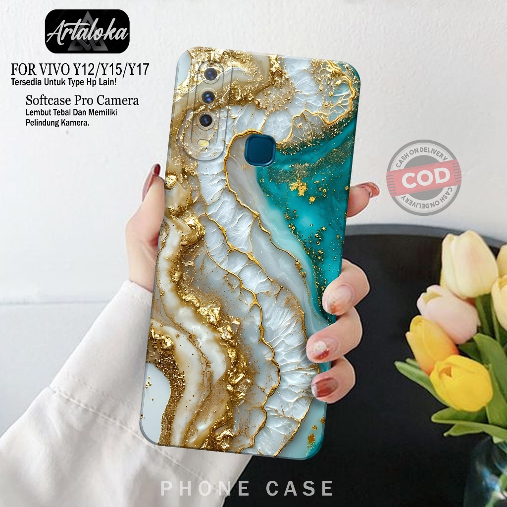 Softcase Hp Vivo Y12/Y15/Y17 Fashion Case Abstrak Case Vivo Y12/Y15/Y17 Silikon TPU Pro Camera Casin
