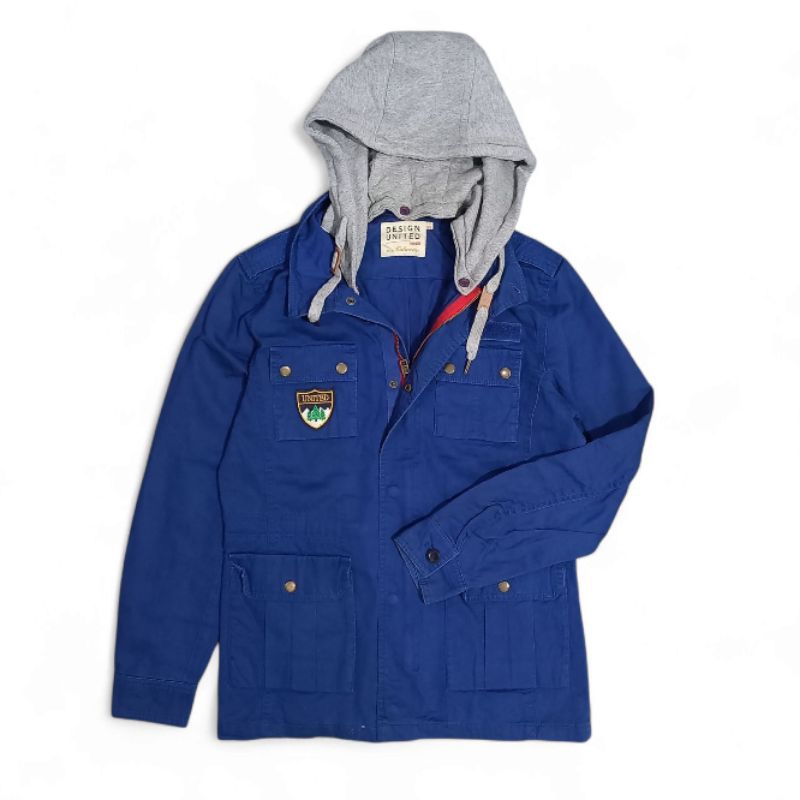 Jaket Tactical Outdoor Design United Biru Elektrik Berhoodie