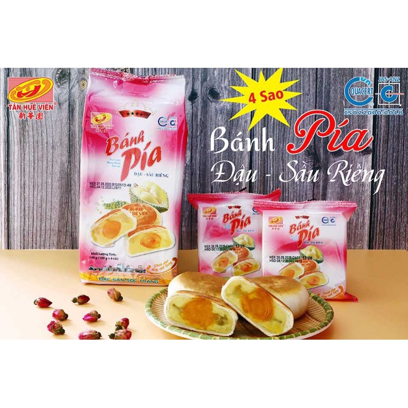 

Kue Pia Soc Trang Vietnam Durian Kacang Hijau dgn 2 Telur - Tan Hue Vien