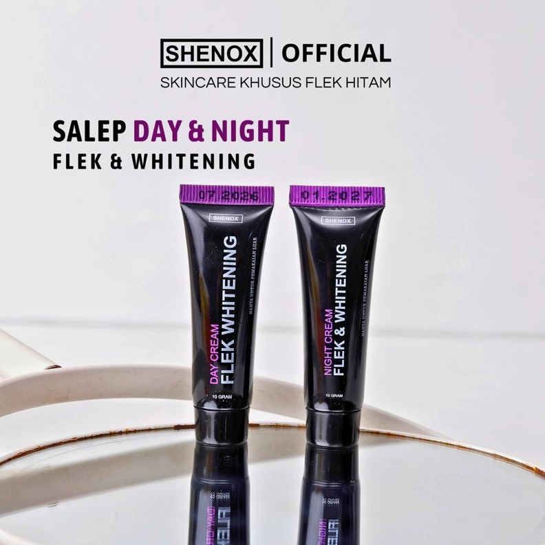 Shenox Skincare Flek Hitam Salep Day Flek & Salep Night Flek Whitening Resmi BPOM | Paket Salep Dark