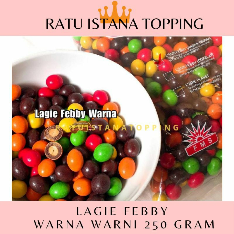 

LAGIE FEBBY WARNA WARNI REPACK 250 GRAM BOLA COKLAT ISI KACANG ISIAN TOPLES PARSEL LEBARAN COKELAT TOPPING ICE CREAM