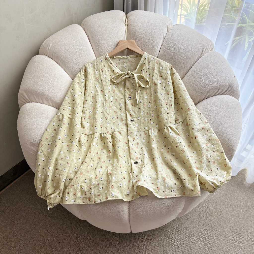 TALICA Atasan Wanita Korean Style Blouse Floral Yoryu PREMIUM | Blouse Blouse Floral Motif Bunga