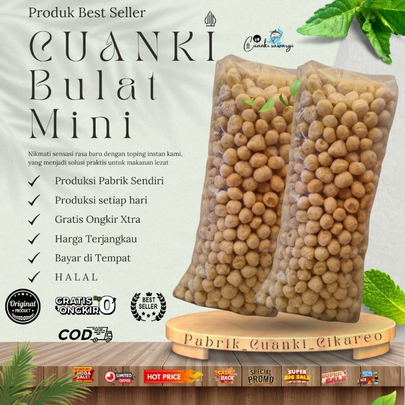 

Cuanki Bulat Mini/ Sohu Mini 1kg pelengkap sajian instan untk toping boci,toping mie, seblak,bakso dll