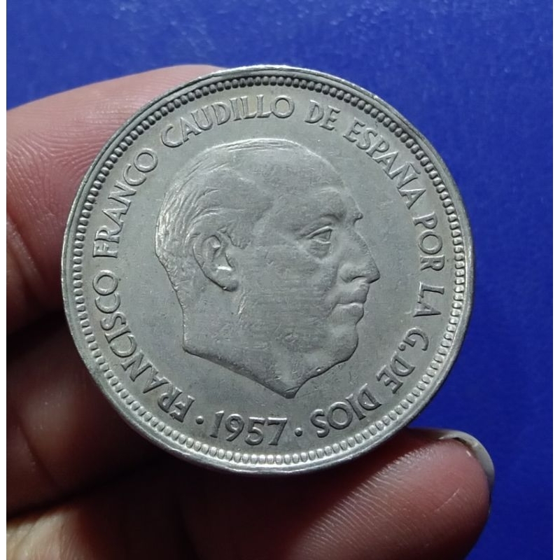 Koin Lawas LN Spanyol 50 Ptas 1957