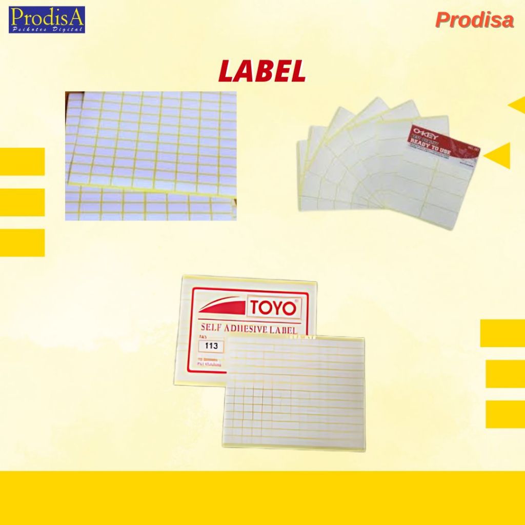 

Label harga berbagai ukuran