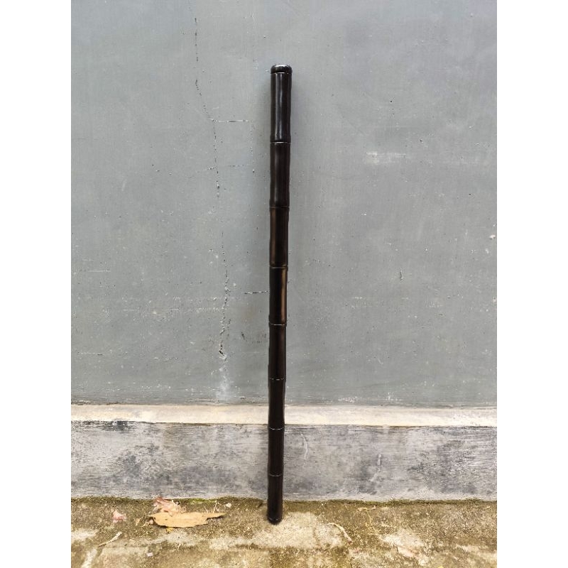 Tongkat Toya Model Bambu Kayu Kelor Hitam Panjang 80 cm Premium