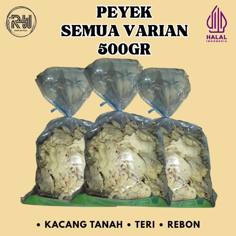 

500gr PEYEK GORENGAN VARIAN RASA KACANG TANAH TERI REBON