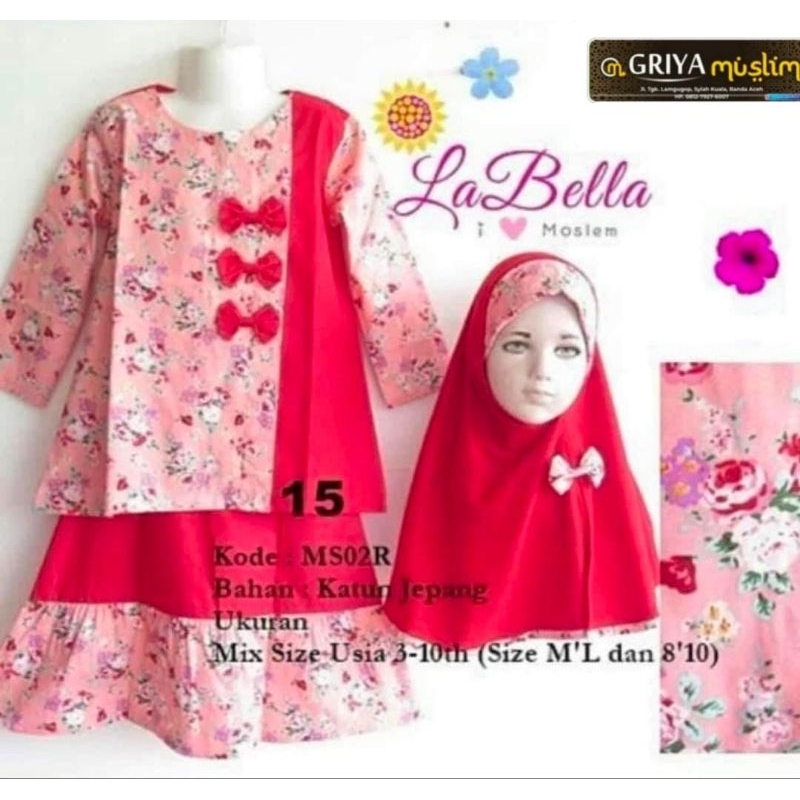 baju merk labella/baju muslim anak