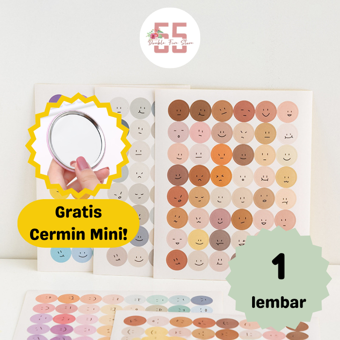 

Sticker Aesthetic Dekorasi Jurnal Scrapbook Motif Emoji Smiley Face - 022