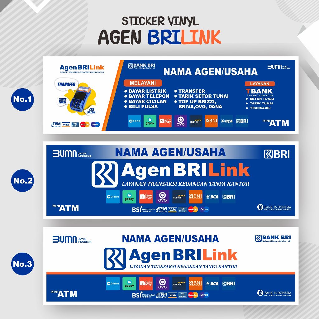 

Agen BRILink Stiker Vinyl Brilink, bisa custom desain