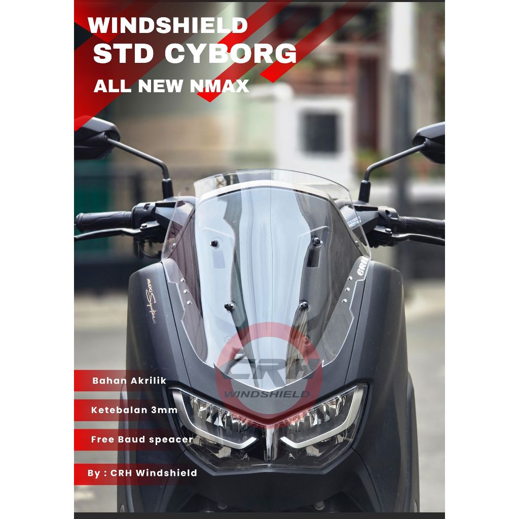 Windshield Yamaha Nmax New | Visor All new Nmax Cyborg | Windshield Nmax New Standar Cyborg